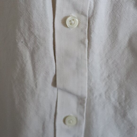 Banana Republic Mens White Sz XL Slim Fit Linen Collared Button Down T-Shirt Top - Picture 8 of 12